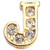 Fancy Goldtone Letter J Floating Locket Charm