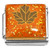 Dark Leaf Orange Glitter Italian Charms