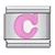 Pink Letter C Italian Charm