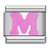 Pink Letter M Italian Charm
