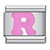 Pink Letter R Italian Charm
