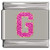 Sparkle Pink Letter G Italian Charm