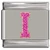 Sparkle Pink Letter I Italian Charm