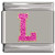 Sparkle Pink Letter L Italian Charm