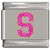 Sparkle Pink Letter S Italian Charm