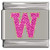 Sparkle Pink Letter W Italian Charm