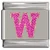 Sparkle Pink Letter W Italian Charm
