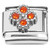Flower Pattern Orange Bling Italian Charm