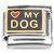 Love My Dog on Black Italian Charm