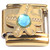 Blue Bling Flower Gold Base Italian Charm