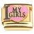 Pink Heart I Love My Girls Gold Base Italian Charm