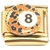 Animal Print Eight Ball Gold Base Italian Charm