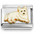 Sitting White Puppy Dog Italian Charm