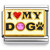 I Love My Dog Fuchsia Bling Italian Charm