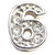 Fancy Silvertone Number 6 Floating Locket Charm
