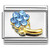 Light Blue Bling Flower Italian Charm