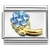 Light Blue Bling Flower Italian Charm