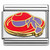 Purple Ribbon Bow Red Hat Italian Charm