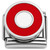 Red Circle White Center Spinning Italian Charm