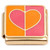 Heart Pink Orange Gold Base Italian Charm