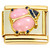 Pink Beetle Bug Gold Base Italian Charm