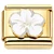 White Tropical Hibiscus Flower Gold Base Italian Charm