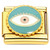 Round Blue Evil Eye Protection Gold Base Italian Charm