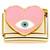 Pink Heart Evil Eye Protection Gold Base Italian Charm