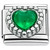 Beaded Green Bling Heart Italian Charm