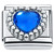 Beaded Blue Bling Heart Italian Charm