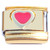 Red Filled Heart Goldtone Base Italian Charm
