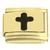 Black Cross Goldtone Base Italian Charm