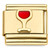 Red Wine Drink Glass Goldtone Base Italian Charm