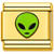Alien Head Green Face Gold Value Italian Charm