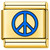 Peace Sign Blue Gold Value Italian Charm