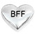 BFF Silvertone Heart Floating Locket Charm