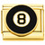 Big Eight Ball Gold Italian Charm