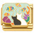 Cats Watching Fish Gold Italian Charm
