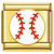 Baseball Red Seams Gold Italian Charm