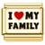 I Love My Family Gold Italian Charm