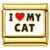 I Love My Cat Gold Italian Charm