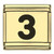 Number Three Black 3 Gold Italian Charm