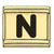 Black Letter N Gold Italian Charm