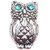Owl With Aqua Eyes Floating Locket Charm