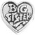 Silvertone Big Sister Heart Floating Locket Charm