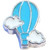 Blue Hot Air Balloon Floating Locket Charm
