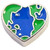 Heart Earth Globe Floating Locket Charm