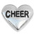 Cheer Silvertone Heart Floating Locket Charm