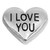 I Love You Silvertone Heart Floating Locket Charm