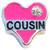 Cousin Pink Heart Floating Locket Charm